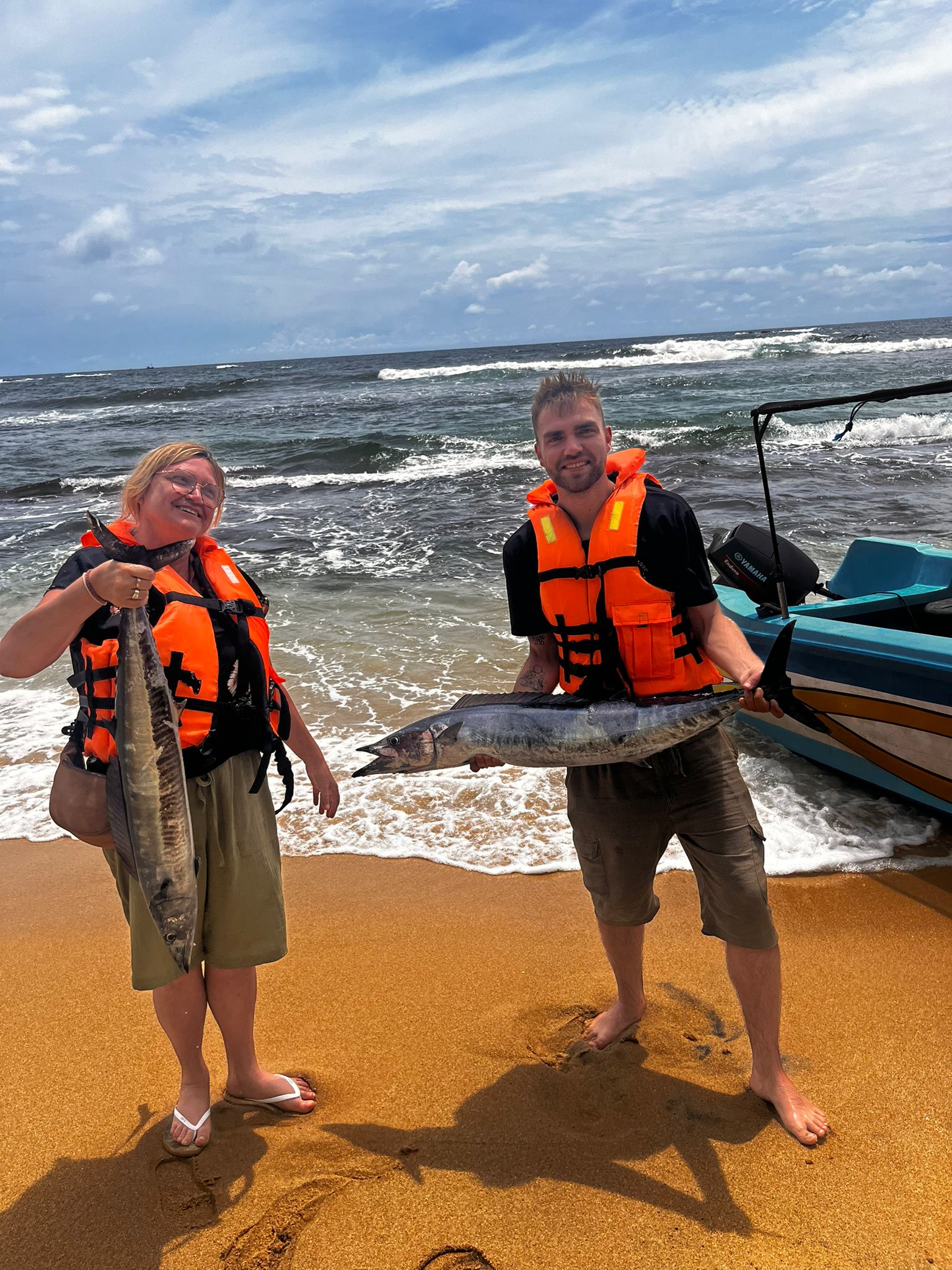 Beach Catch Celebration with Safari Boat